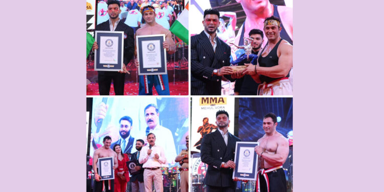India's Fitness & Youth Icon Sahil Khan and Martial Arts Vispy Kharadi set a Guinness World Record