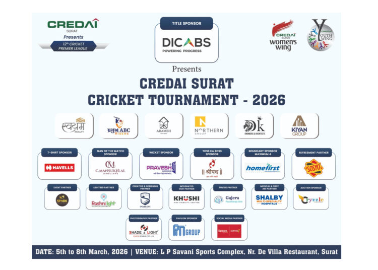 CREDAI Surat 12th Cricket Tournament 2026