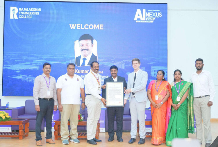 Rajalakshmi Engineering College Creates World Record at AI NEXUS 2026; Hon’ble Tamil Nadu AI Minister Applauds Historic Student Achievement